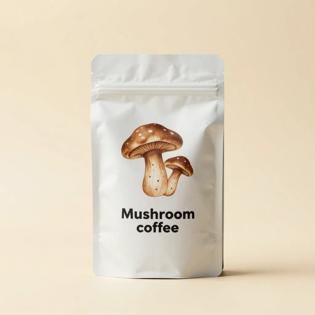 A pouch of original mushroom coffee on a light background