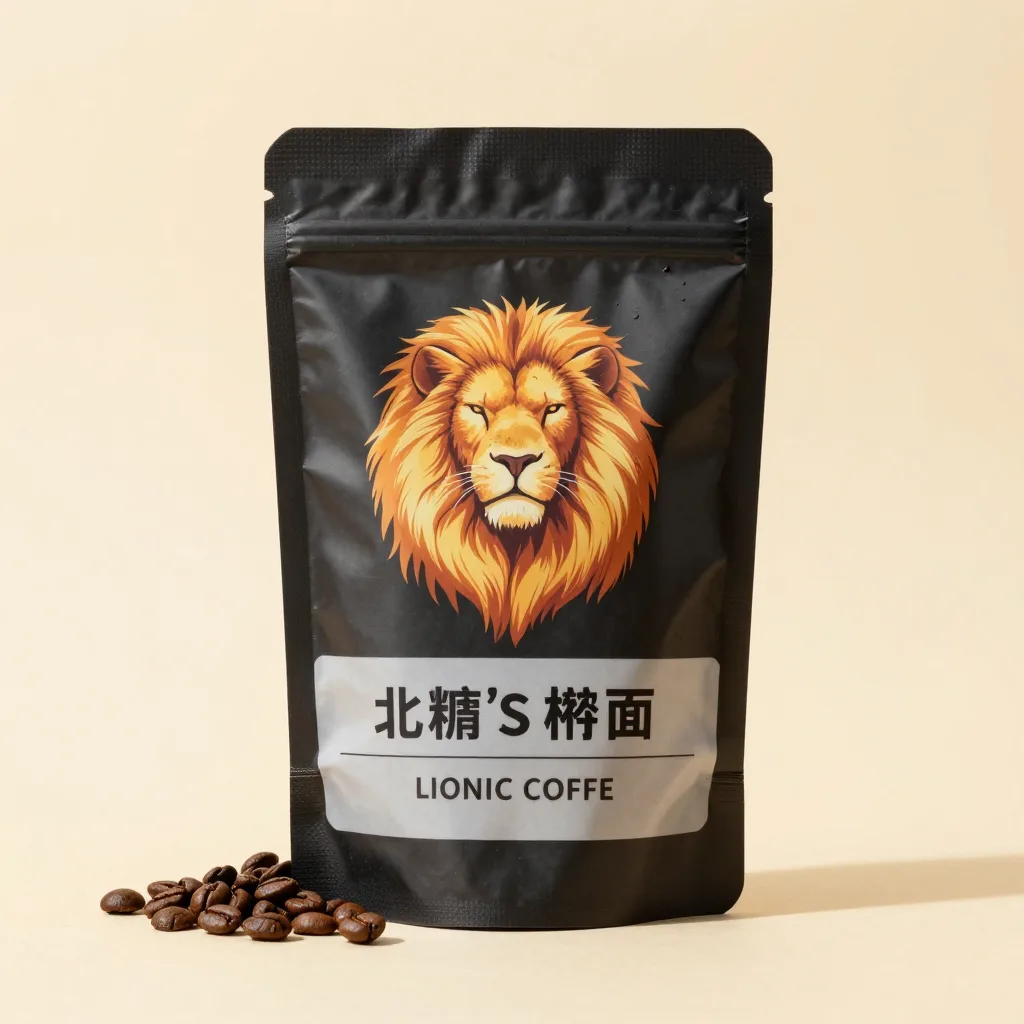 A pouch of lion's mane coffee on a light background